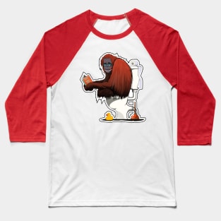 Orangutan on the Toilet Baseball T-Shirt